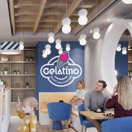 We need a creative interesting logo for gelato shop "Gelatino" Design réalisé par ACorso