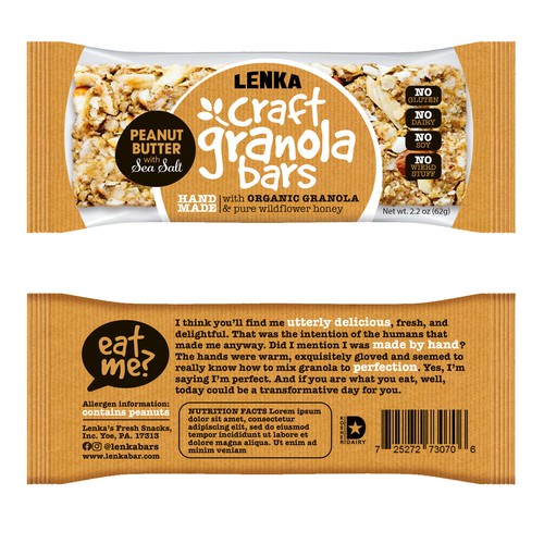 Craft Granola Bar Packaging for Millennials Design by Chris De Lisen