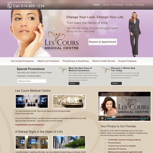 Les Cours Medical Centre needs a new website design Réalisé par Responsivity