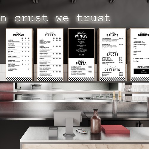 modern menu board design