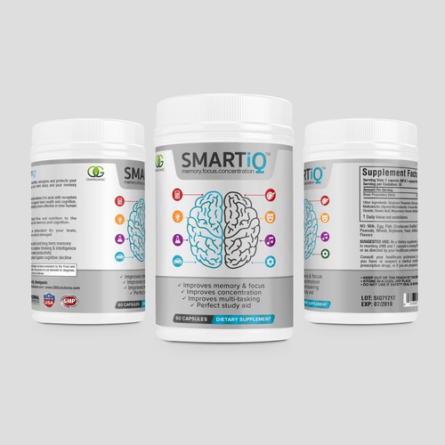 Brain Supplement Label Design Design réalisé par DesignSBS