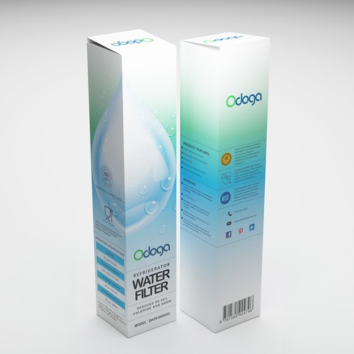 Looking for modern & luxurious redesign of water filter packaging Design by Denian