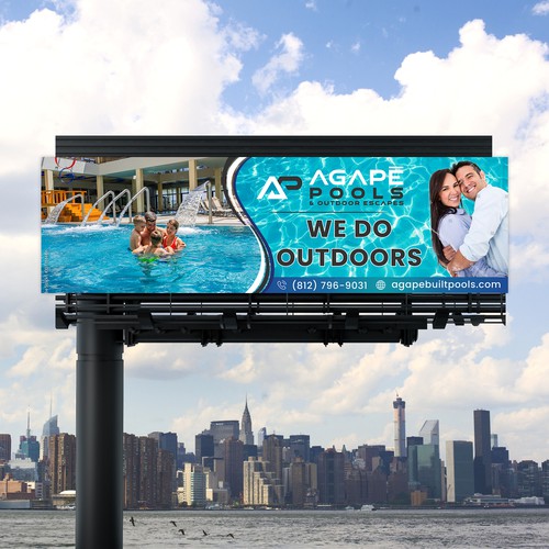 POOL AND OUTDOOR LIVING BILLBOARD DESIGN Design by Metric Pixels