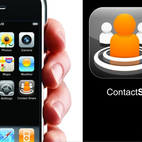 Design by plyland titled "Icon Design for iPhone App ContactShare"