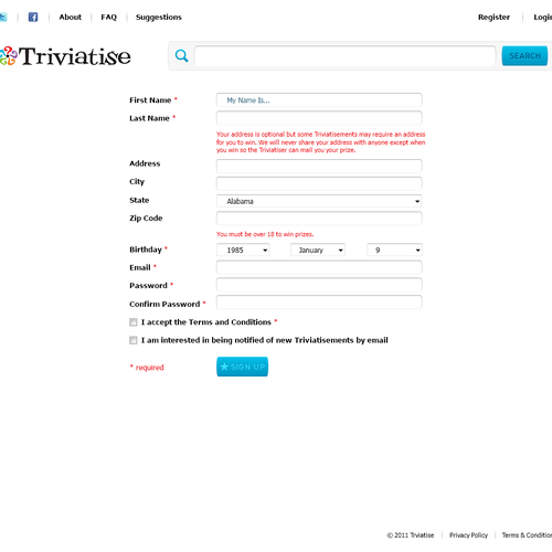 Create the next website design for Triviatise Réalisé par dagArt