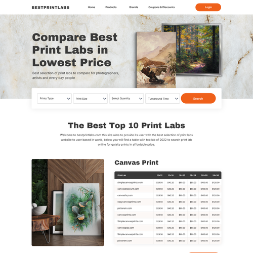 Design Print comparison website Design by Obizzy