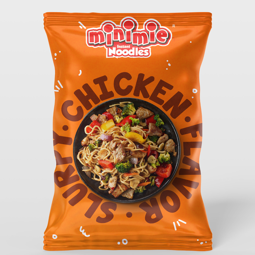 New packaging Design for Minimie Noodles Design by Iustina Design