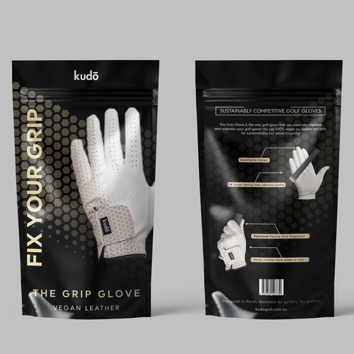 Modern Golf glove packaging contest! Design by Kreativlee