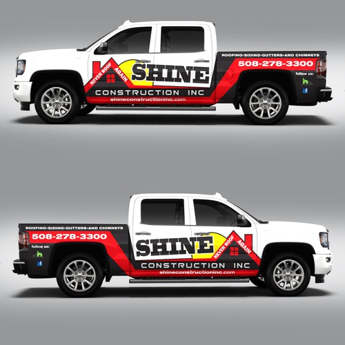 Roofing Company needs vehicle wrap! Guaranteed! Modern & Elegant for GMC Denali 2018 White Truck ! Design por adelea