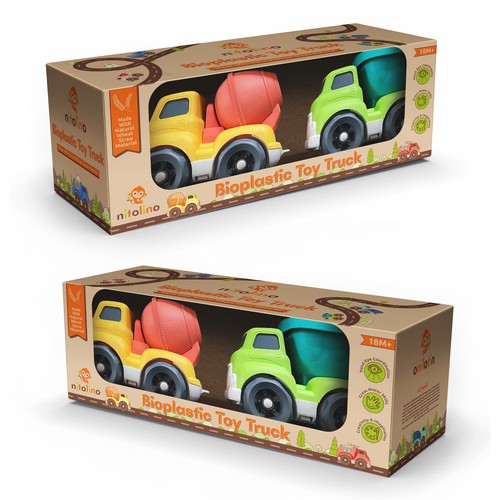 "Playful packaging design for a sustainable children toys brand" Design by laudes