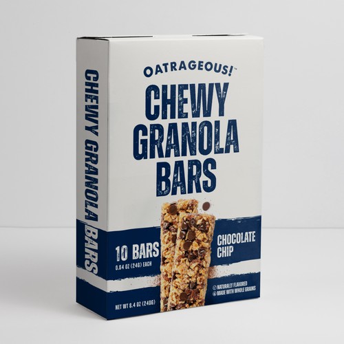 DESIGN EYE-CATCHING PACKAGING FOR CHOCOLATE CHIP CHEWY GRANOLA BARS! Design by #hjp