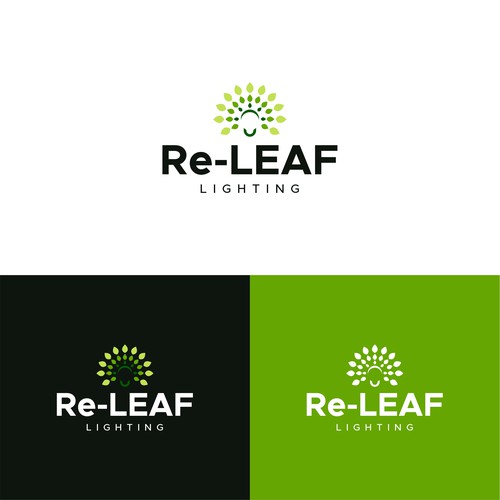 Re-LEAF Lighting logo Diseño de Herii1