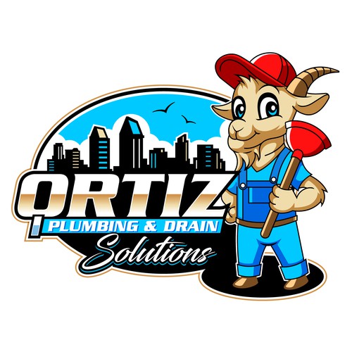 Design a bold GOAT mascot logo for a San Diego plumbing company Design by Sofik_Winner