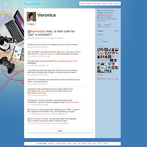 Twitter Background for Veronica Belmont Design by sinzo