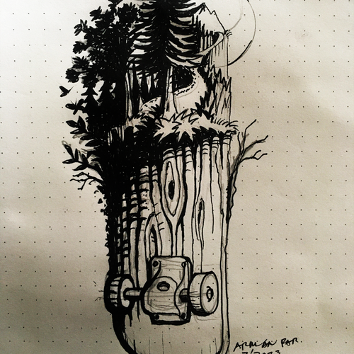 Skateboard Tattoo Design by Armand Par