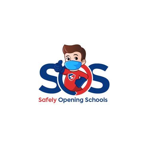 Logo for a group of Super Hero's working to get Kids back to school Design by playflowstudio