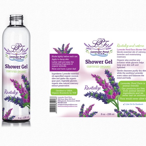 Shower Gel product label for organic lavender farm Product label contest