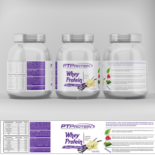 Simplistic, creative Protein Powder Product Label Product label contest