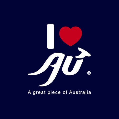 I Love Au Logo to appeal tourists and locals alike Design by Deezign Depot