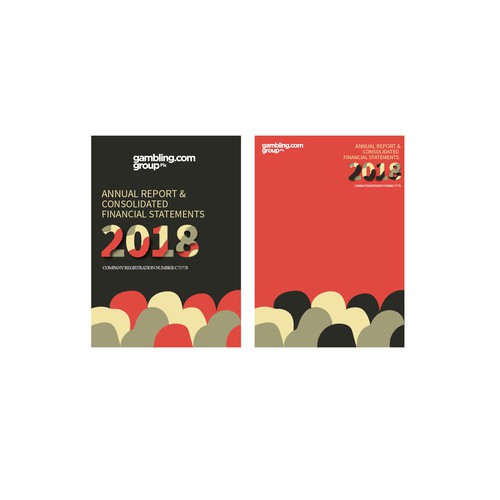 Annual Report Cover for Gambling.com Group Design by Bobby Aland Design