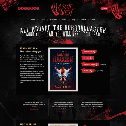 Website Redesign for Horror Author - Get Creepy! Design by pixelwebplanet