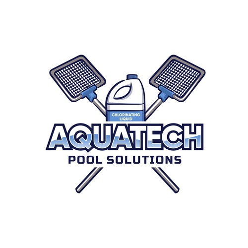 AQUATECH pool solutions logo Design réalisé par Akhbarindo