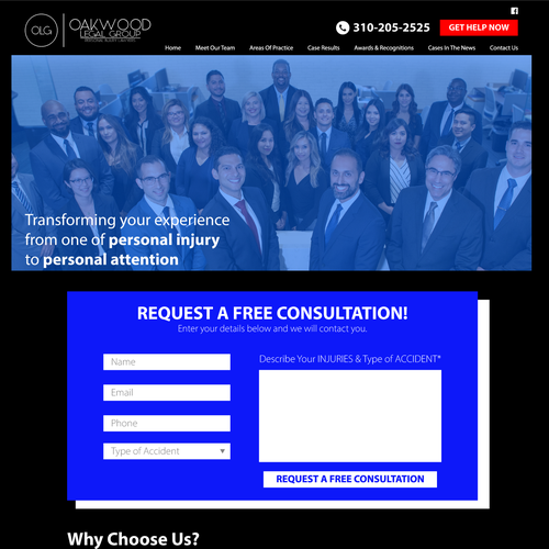 Car Accident Lawyer Landing Page, Mini Site Design by Gain More Digital