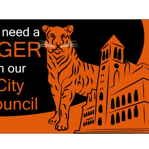 Elect a Tiger to Cambridge (MA) City Council/ Send a tiger to city hall Design por AMPI.design