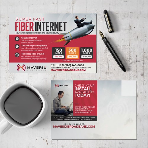 6x4 mailer for Fiber Optic Internet Provider Design by Dzine Solution