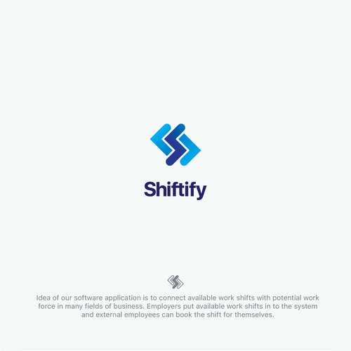 Minimalist and modern logo design for modern work shift management application Design by matei_os