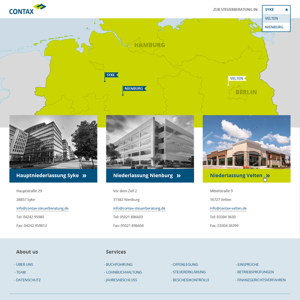 Design by Pixelspam titled "Web design for tax advice firm"