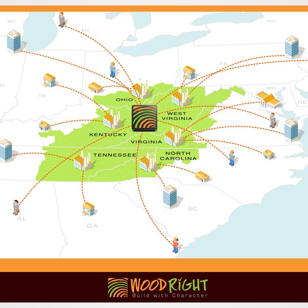 Design by DOT DC titled "CREATIVE DESIGNERS WANTED for Illustration for SOCIAL ENTERPRISE - WoodRight Forest Products"