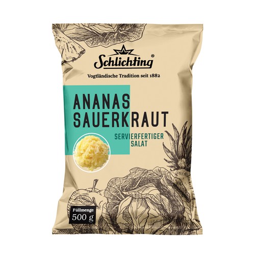 Diseño de Stayin alife - Refresh an old fashion package for Salad with Sauerkraut, Pineapple and Apple de Jena-288