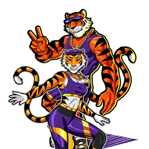 I need a Marvel comics style superhero tiger mascot. Design by MAKOTO OKADA