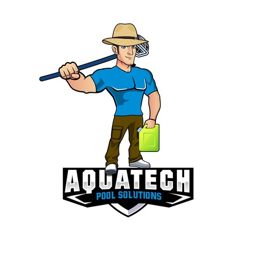 AQUATECH pool solutions logo Design réalisé par Consort Solutions