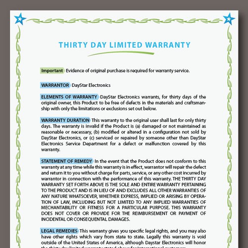 Warranty Card Design for Electronics Business | Print or packaging ...