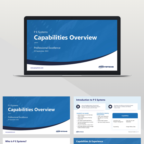 Modern PowerPoint Design for a Corporate Capabilities Deck to Showcase Expertise to Industry and DoD Design by RidhoFrahman