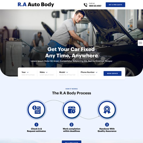 Designs | Auto Repair Website Looking For Landing Page Design | Landing ...