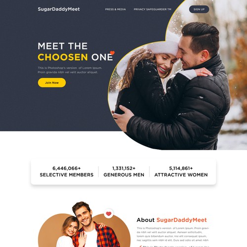 We need a luxury new web design for our sugar daddy project-ontwerp door MercClass