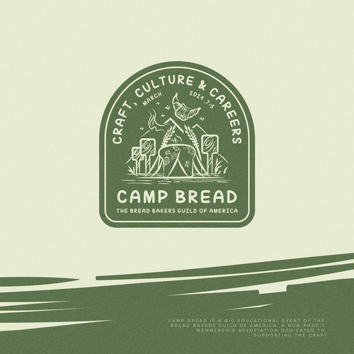 Seeking a playful and evocative logo for Camp Bread--an event for professional bakers Design by GIRA.