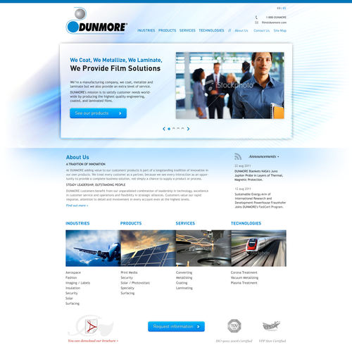 New website design wanted for DUNMORE Corporation Ontwerp door WildUrban
