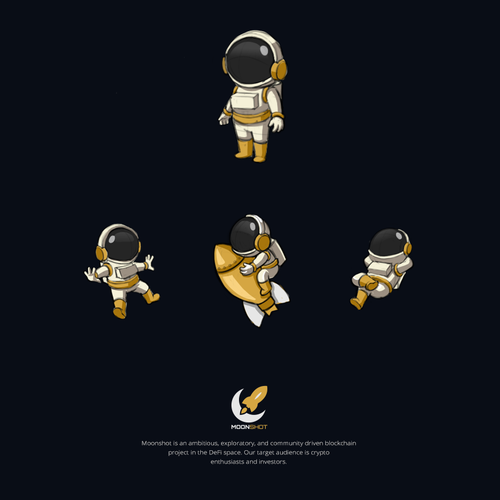 Astronaut Mascot Design for Moonshot Crypto Project Design by MillionDollars