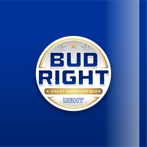 Bud Right.  The great new American Beer for good ol' fashioned American beer drinkers. Design by Voos Studio