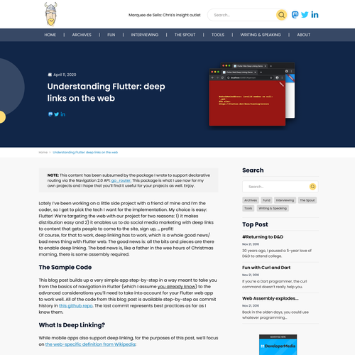 modern redesign for fun technical blog site Design by Technology Wisdom
