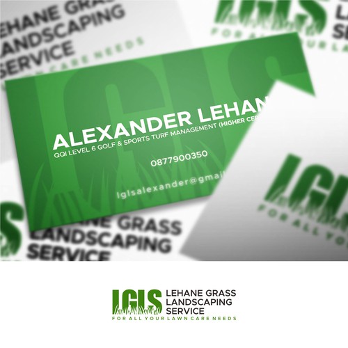 Logo/Business cards for a Lawn maintenance company Design by desieart