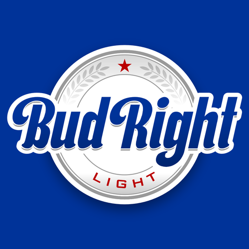 Bud Right.  The great new American Beer for good ol' fashioned American beer drinkers. Design by Voos Studio