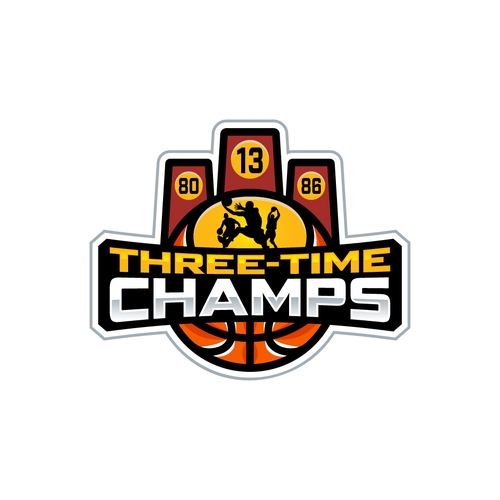 Basketball Logo for Team 'Three-Time Champs' - Your Winning Logo Featured on Major Sports Network Design by xale