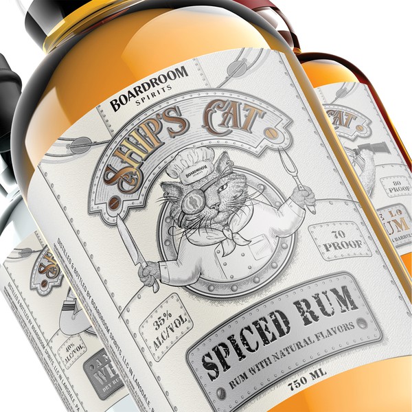 Ship's Cat Spiced Rum label.