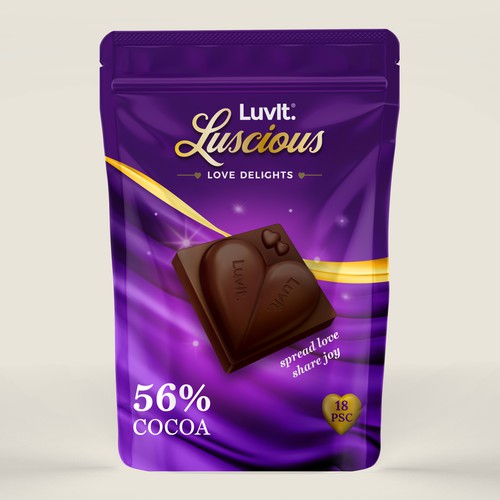 Design a standout label for a Premium Chocolate Homepack Design by Radmilica