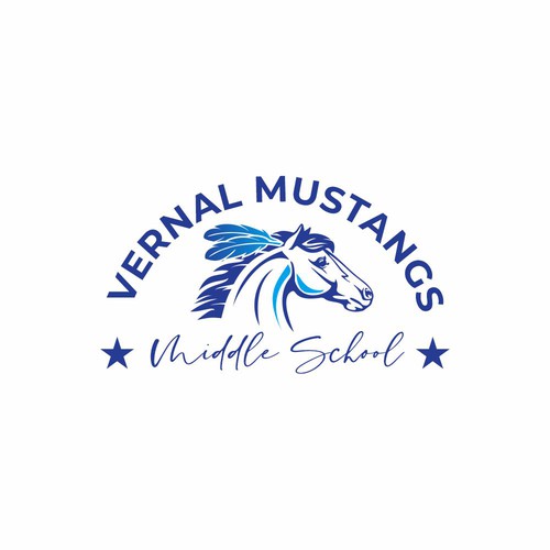 Middle school mustang logo cool enough for your kid to wear Design by diviart